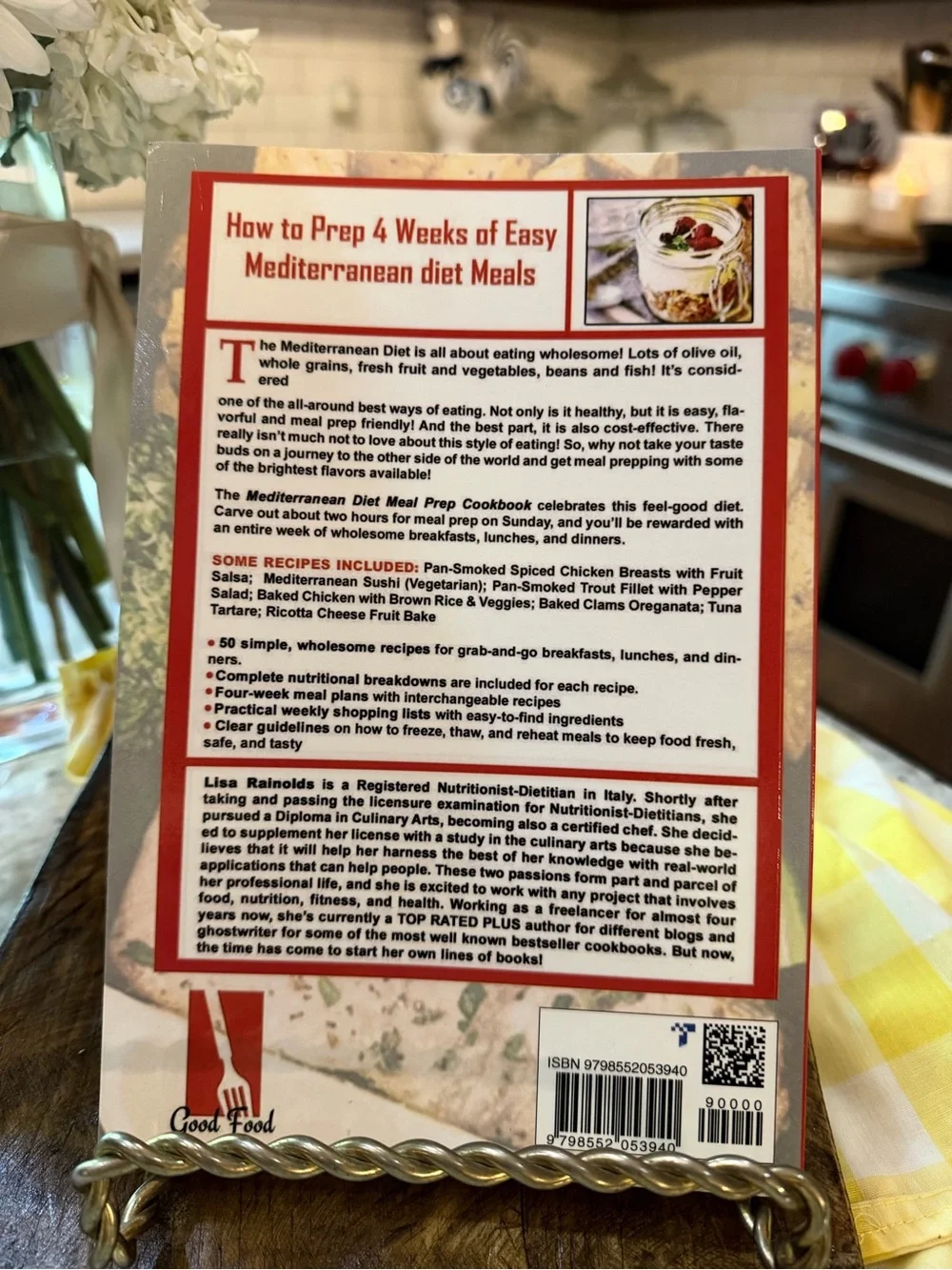 Mediterranean Diet Meal Prep Cookbook by Lisa Rainolds | 4-Week Meal Plan